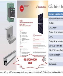 Lắp đặt điện năng lượng mặt trời hệ 3kwp