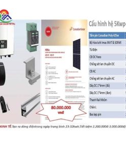 Gói lắp đặt điện mặt trời 5Kw-3 pha